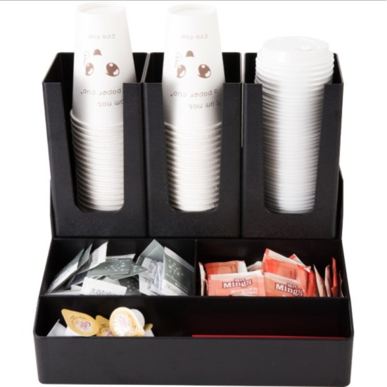 Cup Holder / Dispenser (Black) - 3 Stacks